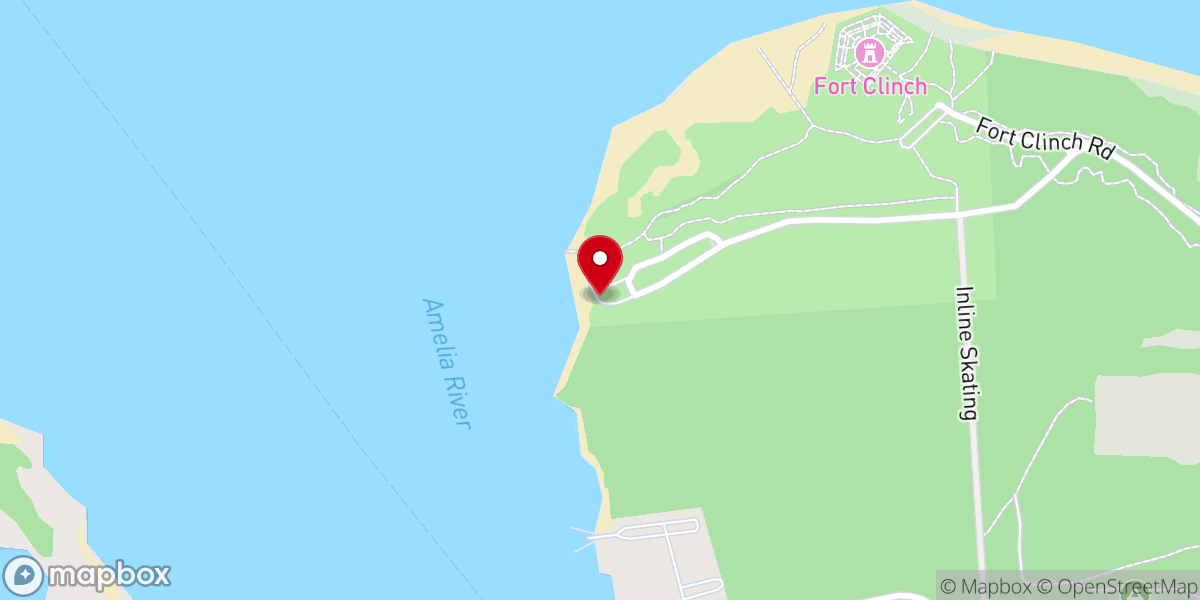 Map showing location of Fort Clinch Amelia River Campground