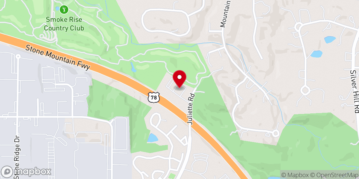 Map showing location of Dekalb United Pentecostal Church