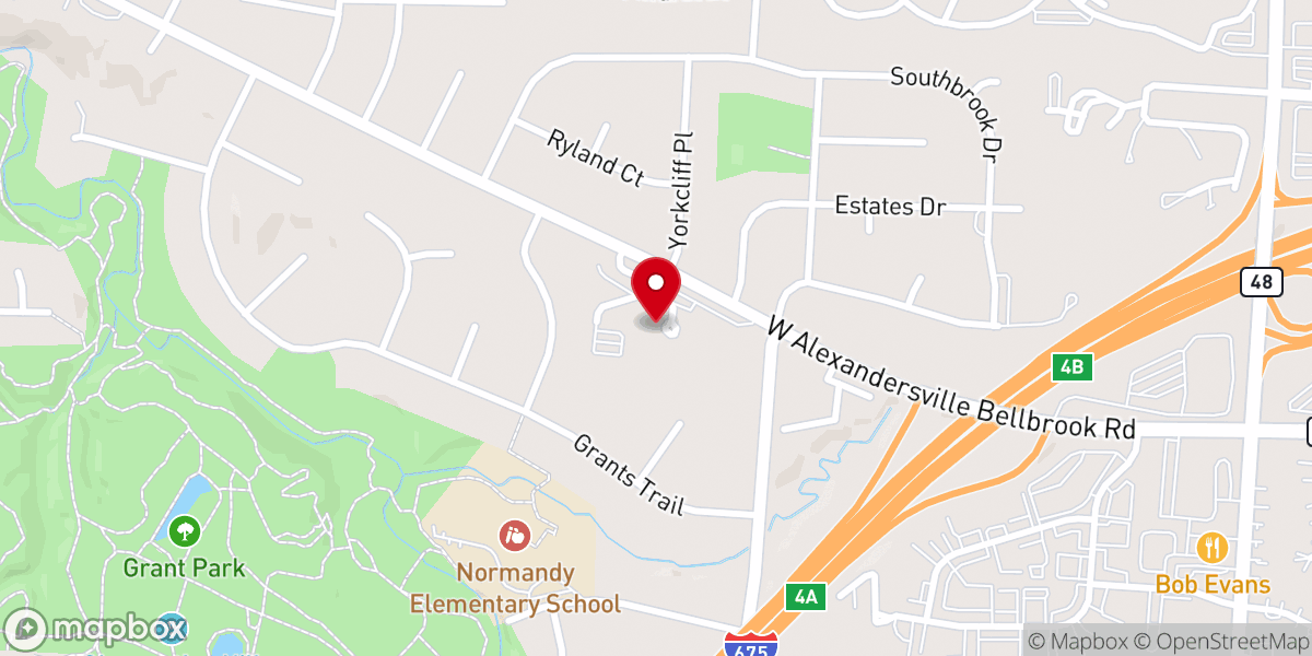 Map showing location of Normandy United Methodist Church