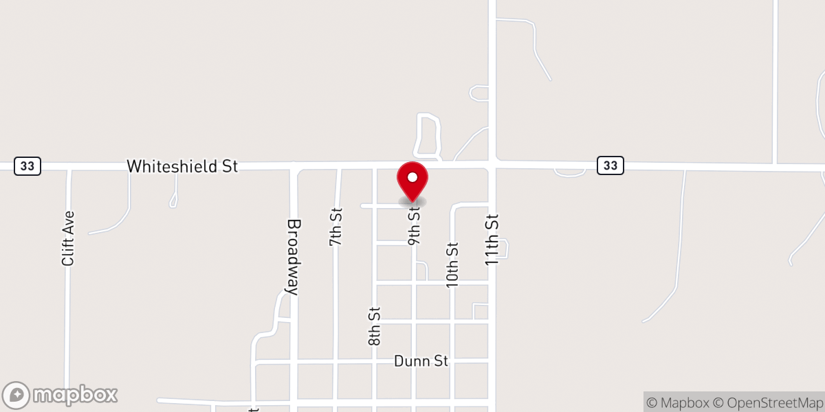 Map showing location of Indian Baptist Church