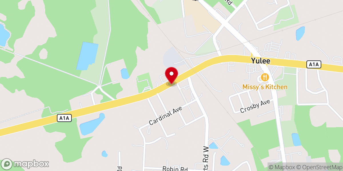 Map showing location of Yulee Baptist Church - Food Distribution Center