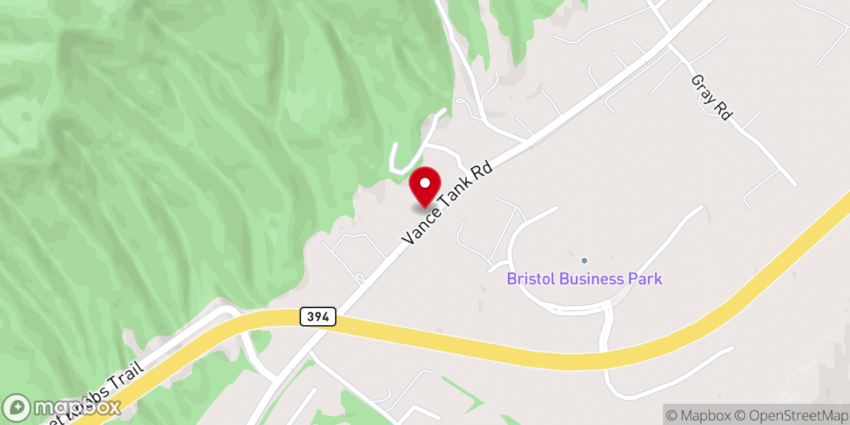 Map showing location of Brookside Baptist Church