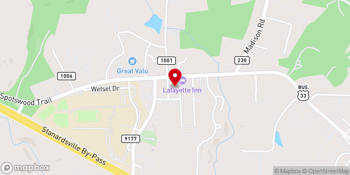 Map showing location of Stanardsville United Methodist Church
