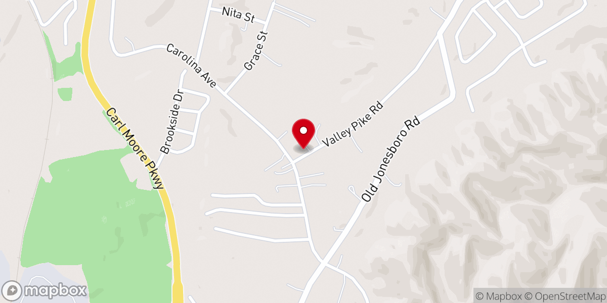 Map showing location of Solid Rock Church