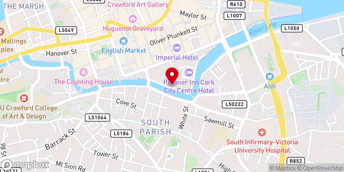 Map showing location of Holy Trinity Roman Catholic Church