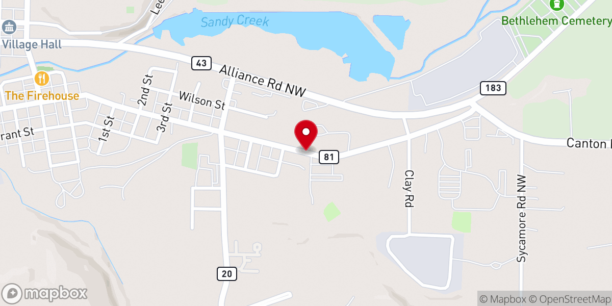 Map showing location of First Christian Church Malvern
