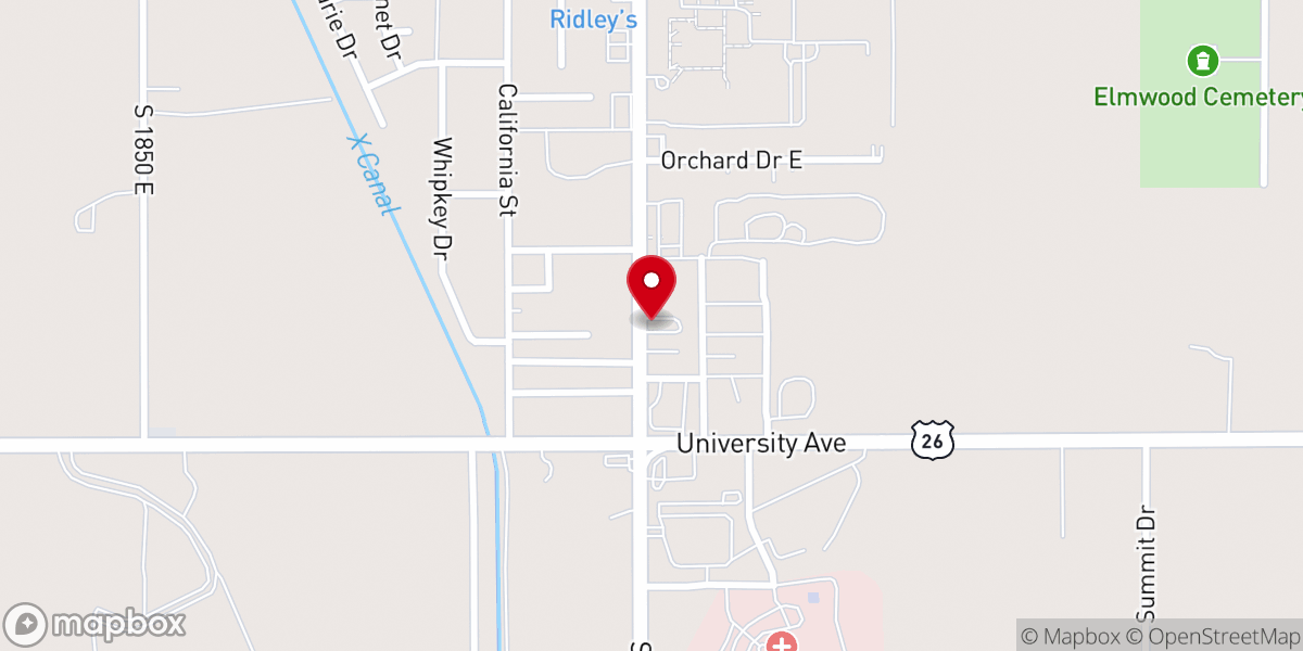 Map showing location of Solid Rock Baptist Church