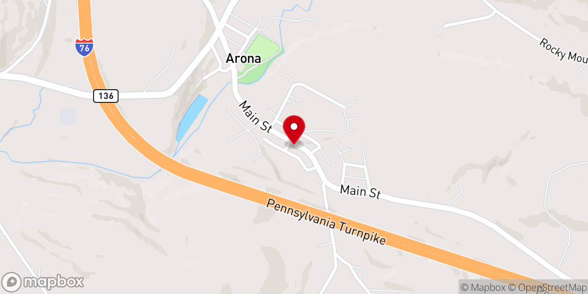 Map showing location of Arona United Methodist Church