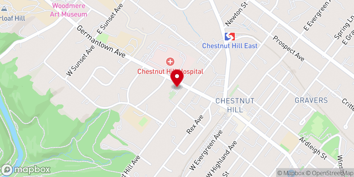 Map showing location of Chestnut Hill United Church