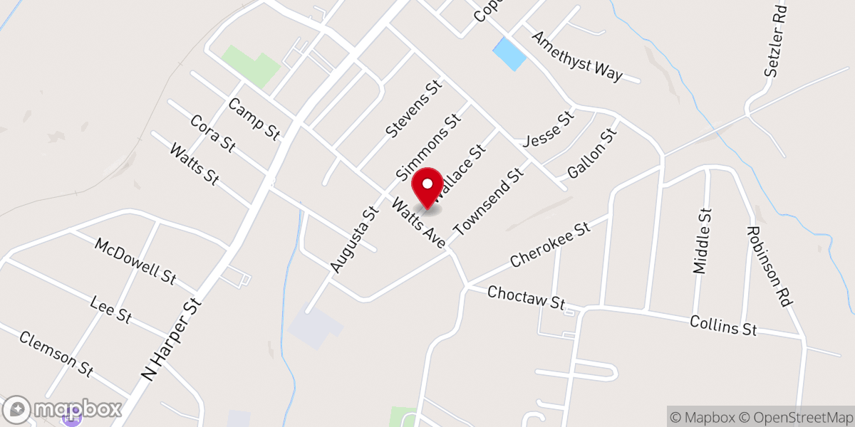 Map showing location of Laurens Pentecostal Holiness Church