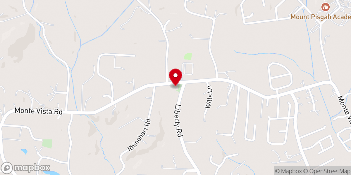 Map showing location of Liberty Baptist Church