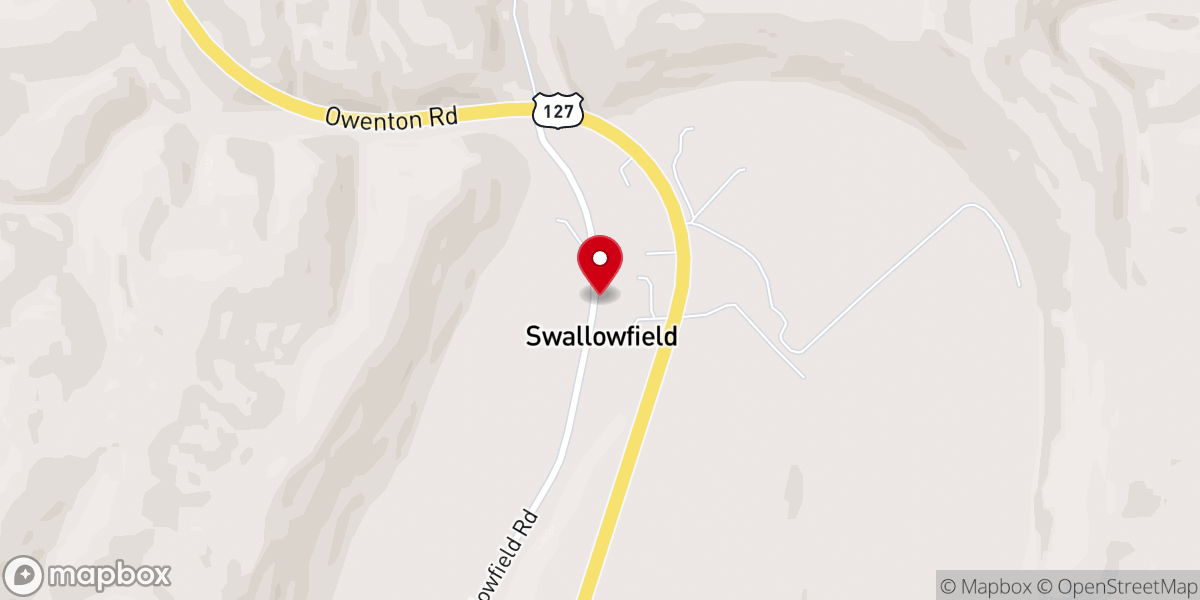 Map showing location of Swallowfield Baptist Church