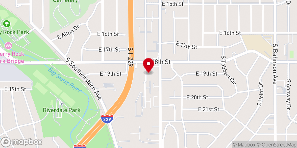 Map showing location of The Salvation Army of Sioux Falls