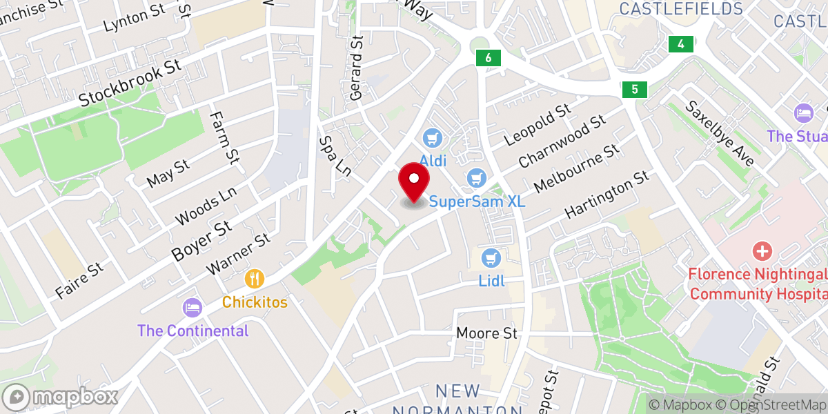 Map showing location of Paul Church