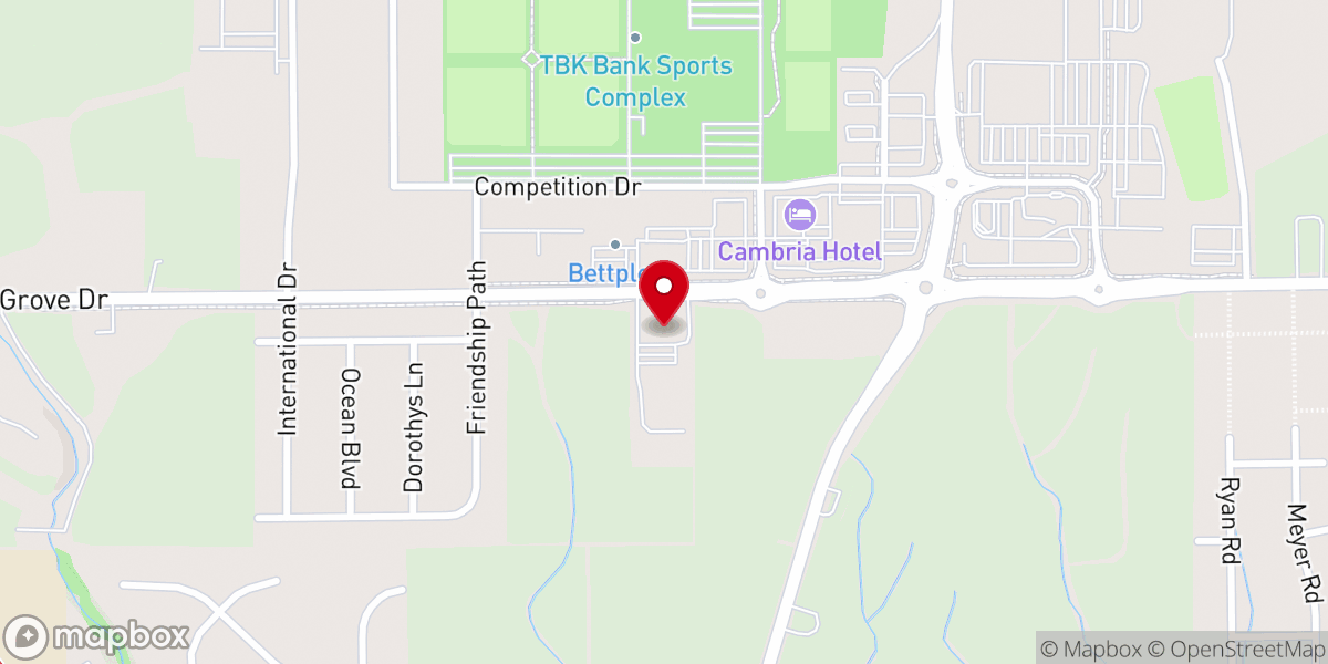 Map showing location of River of Life Church