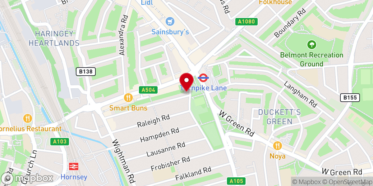Map showing location of Taiba Community Centre