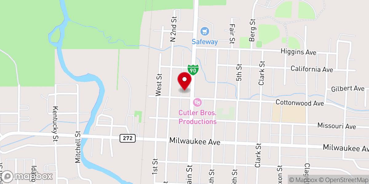 Map showing location of Deer Lodge Elks 1737