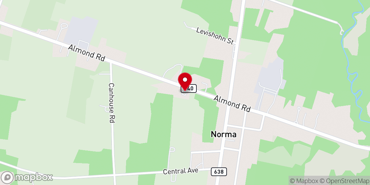 Map showing location of Norma Mennonite Church