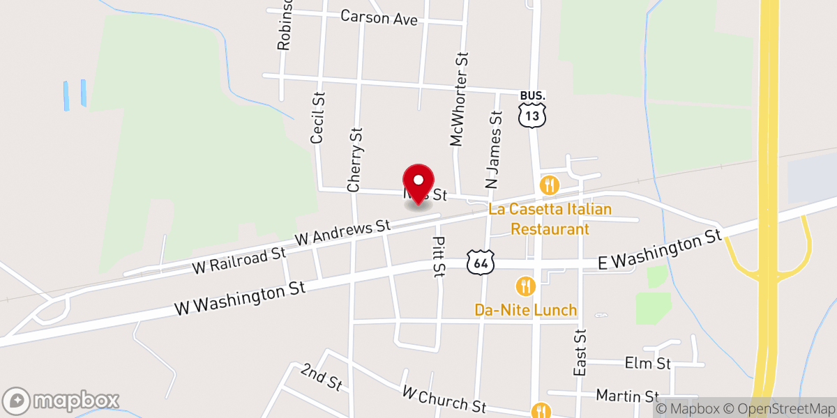 Map showing location of Bethel Church of God