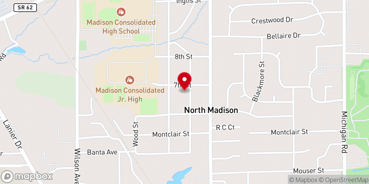 Map showing location of North United Methodist Church