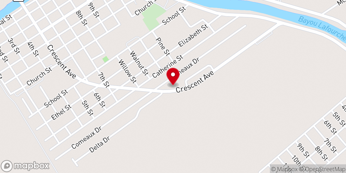 Map showing location of Lafourche Parish Water District