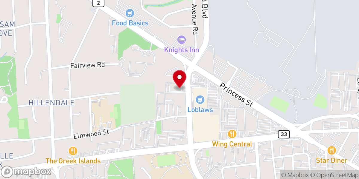 Map showing location of Crossroads United Church