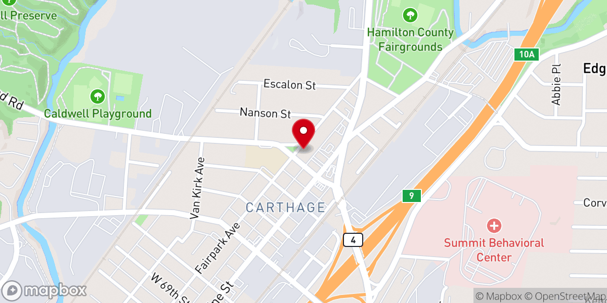 Map showing location of New Jerusalem Baptist Church