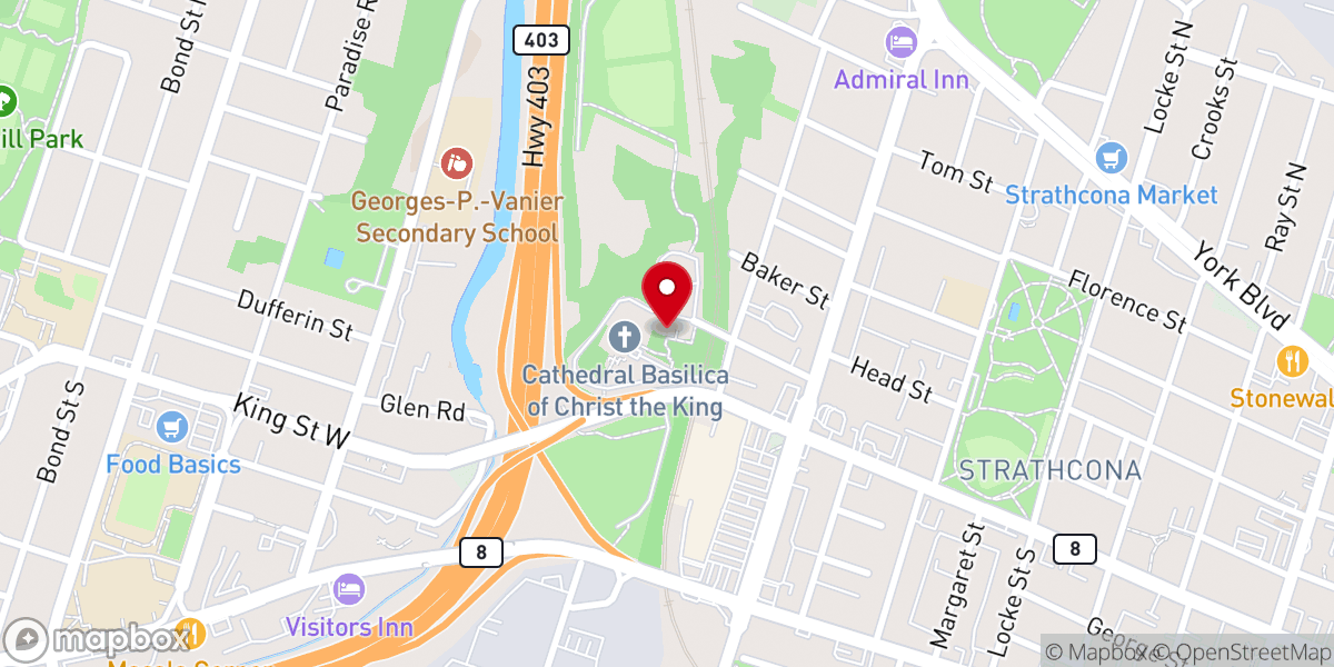 Map showing location of Diocese of Hamilton