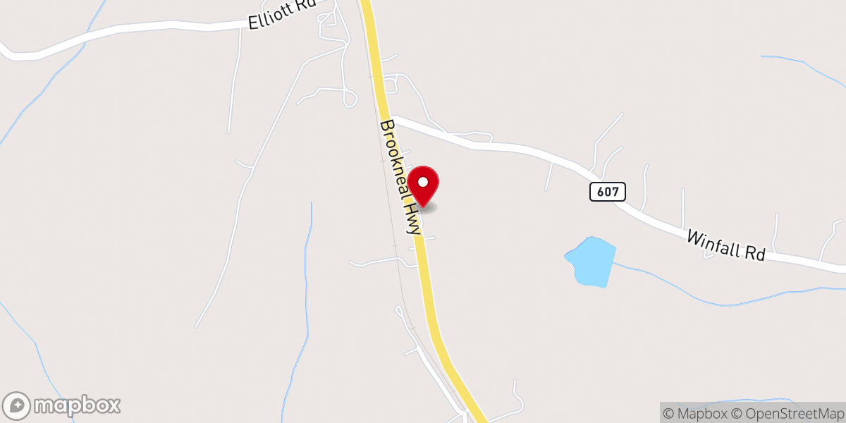 Map showing location of Calvary Church of Winfall