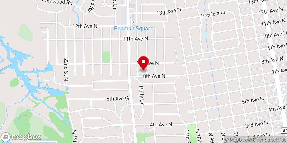 Map showing location of Bethlehem Lutheran Church