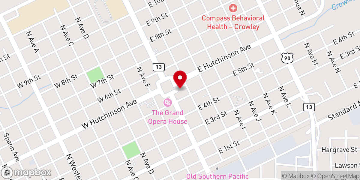 Map showing location of Acadia Parish Chamber of Commerce & Economic Development