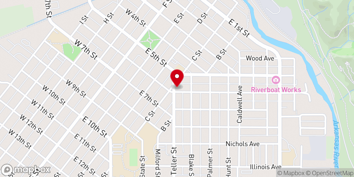 Map showing location of Church of Christ