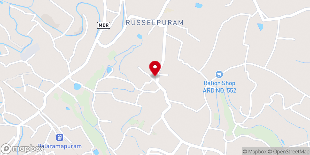 Map showing location of St. Mary's Malankara Syrian Catholic Church, Russelpuram