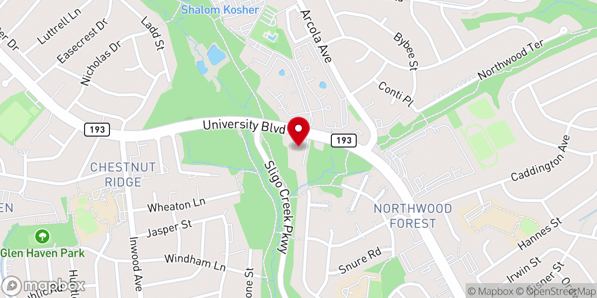 Map showing location of Christ The King Presby Church, MD