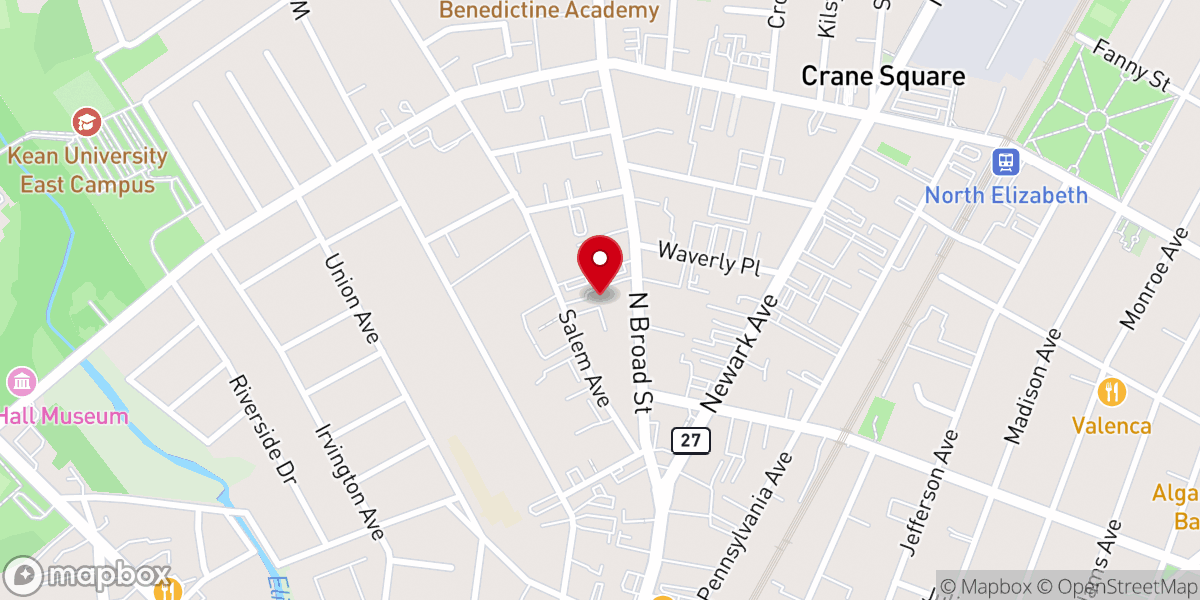 Map showing location of Ebenezer Assembly of God Church