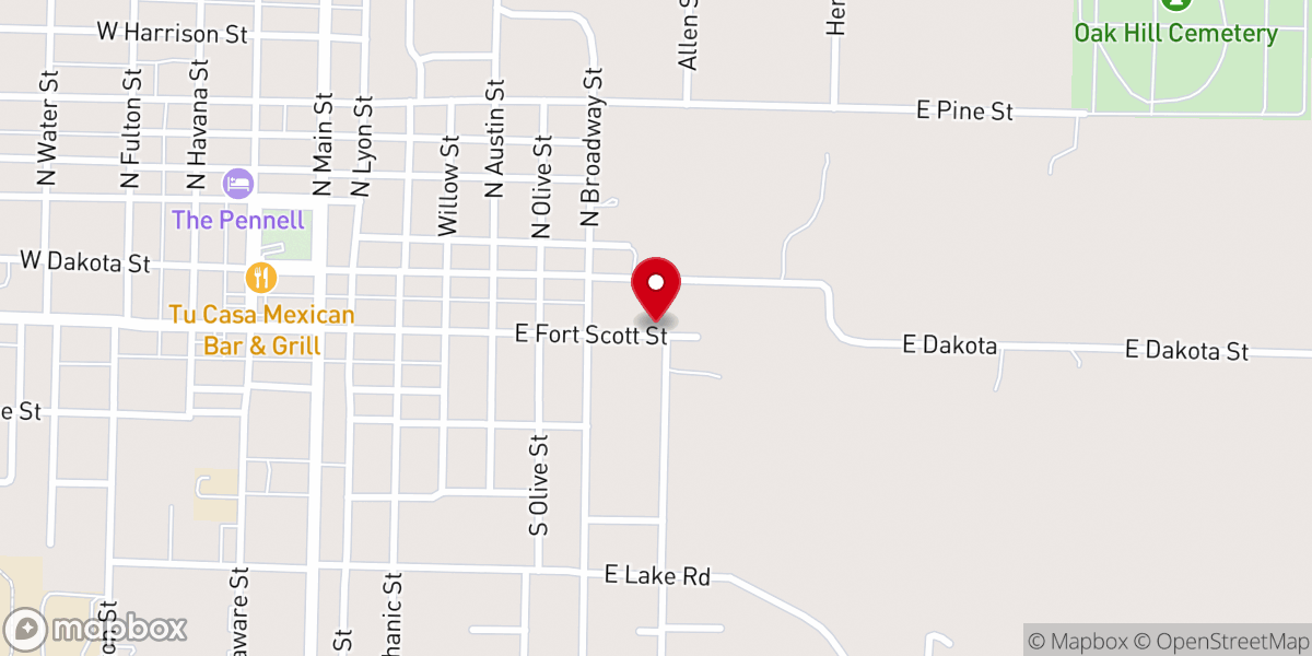 Map showing location of Butler Church of Christ