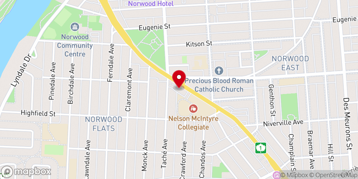 Map showing location of Central Church of Christ