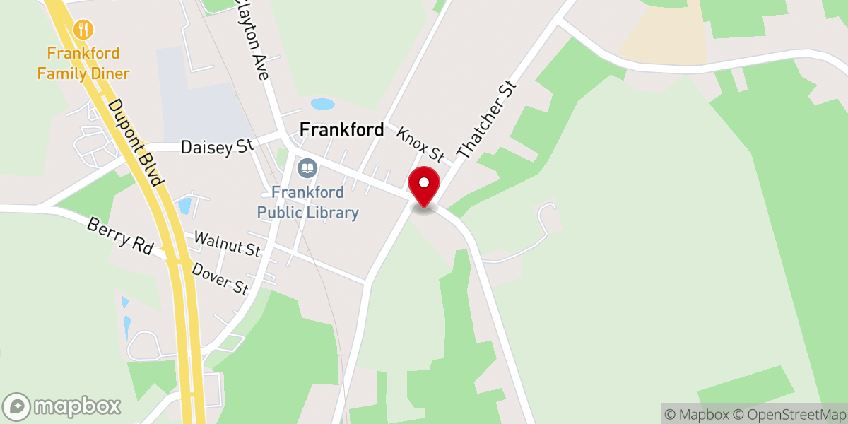 Map showing location of Thrift store at Frankford Presbyterian Church