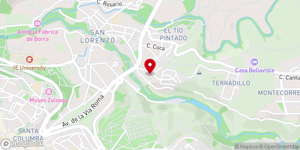 Map showing location of Iglesia Bautista de Segovia