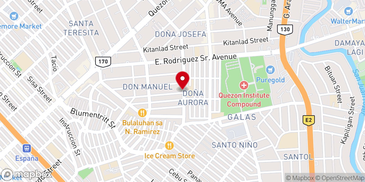 Map showing location of Our Lady of Fatima Parish (Diocese of Cubao)