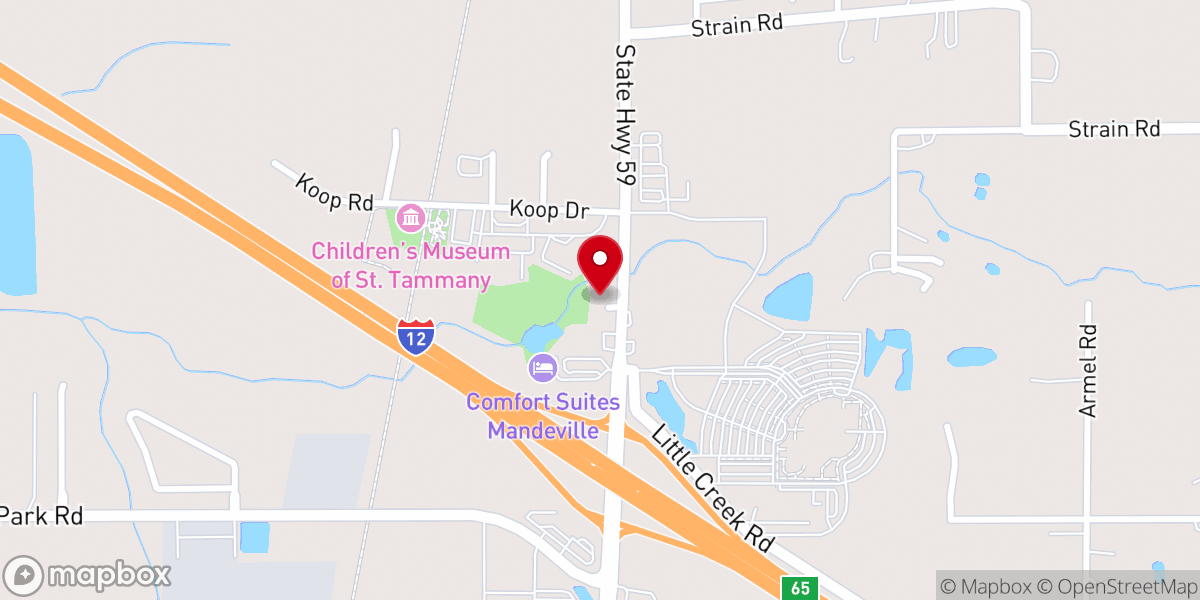 Map showing location of St. Tammany Parish Tourist Commission