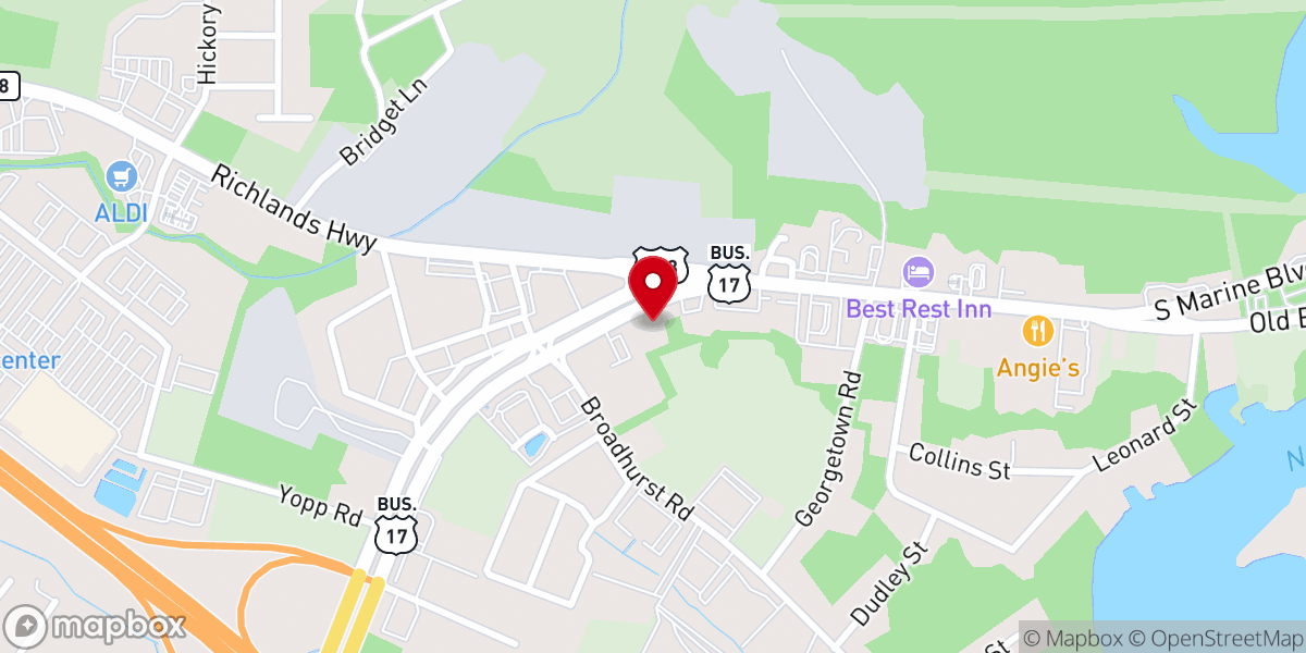 Map showing location of Infant of Prague Thrift Store