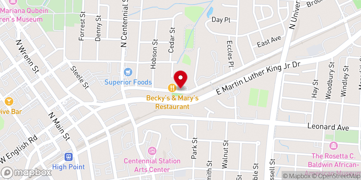 Map showing location of Mt. Zion Baptist Church