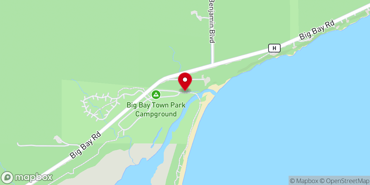 Map showing location of Big Bay Town Park