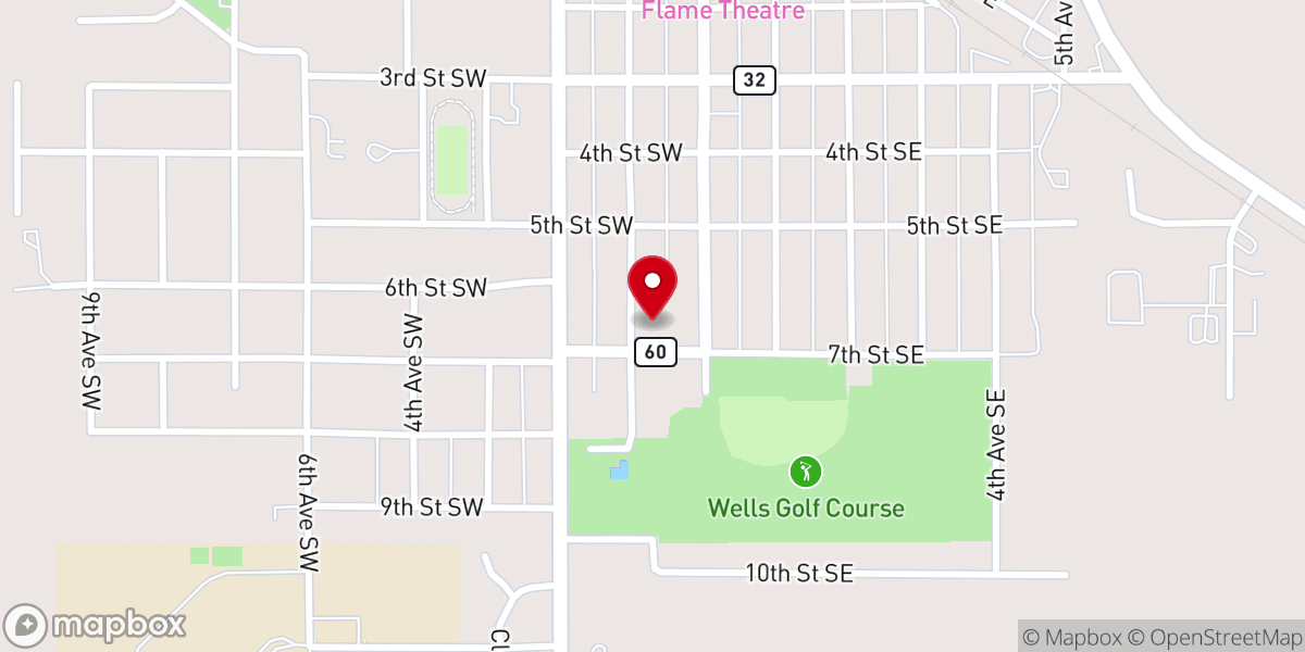 Map showing location of Open Doors United Methodist Church - Wells Campus