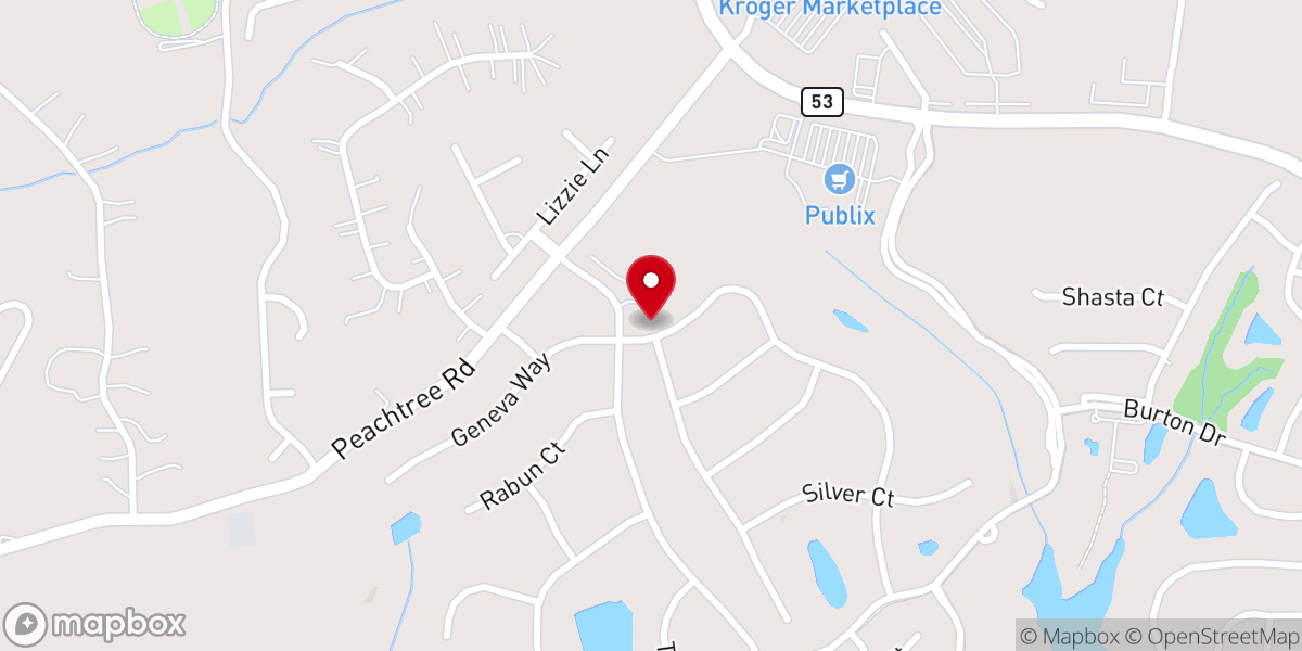 Map showing location of Buford Christian Church