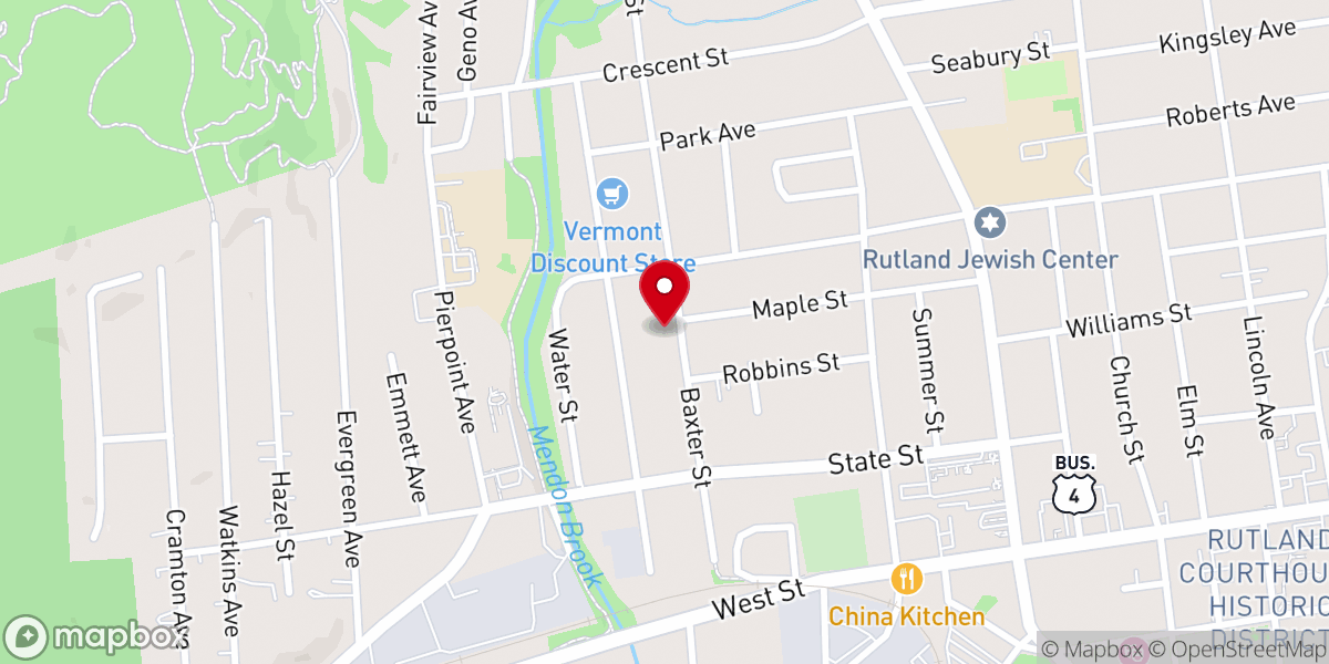Map showing location of Harmony House - Vermont Church Organs