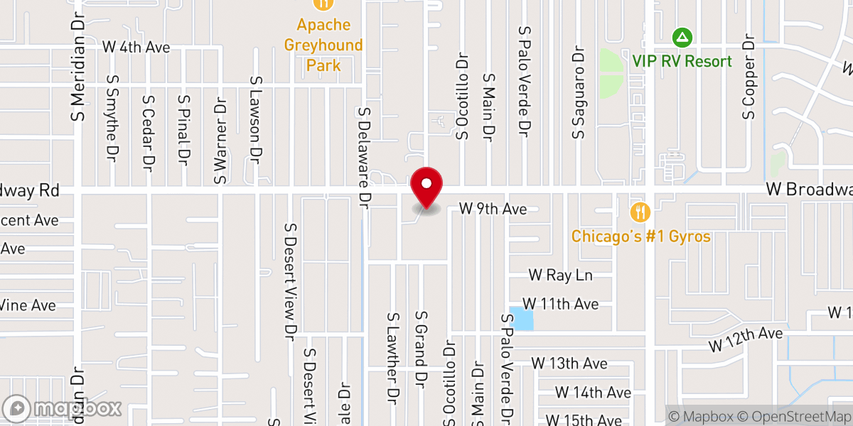 Map showing location of Calvary Chapel of Apache Junction