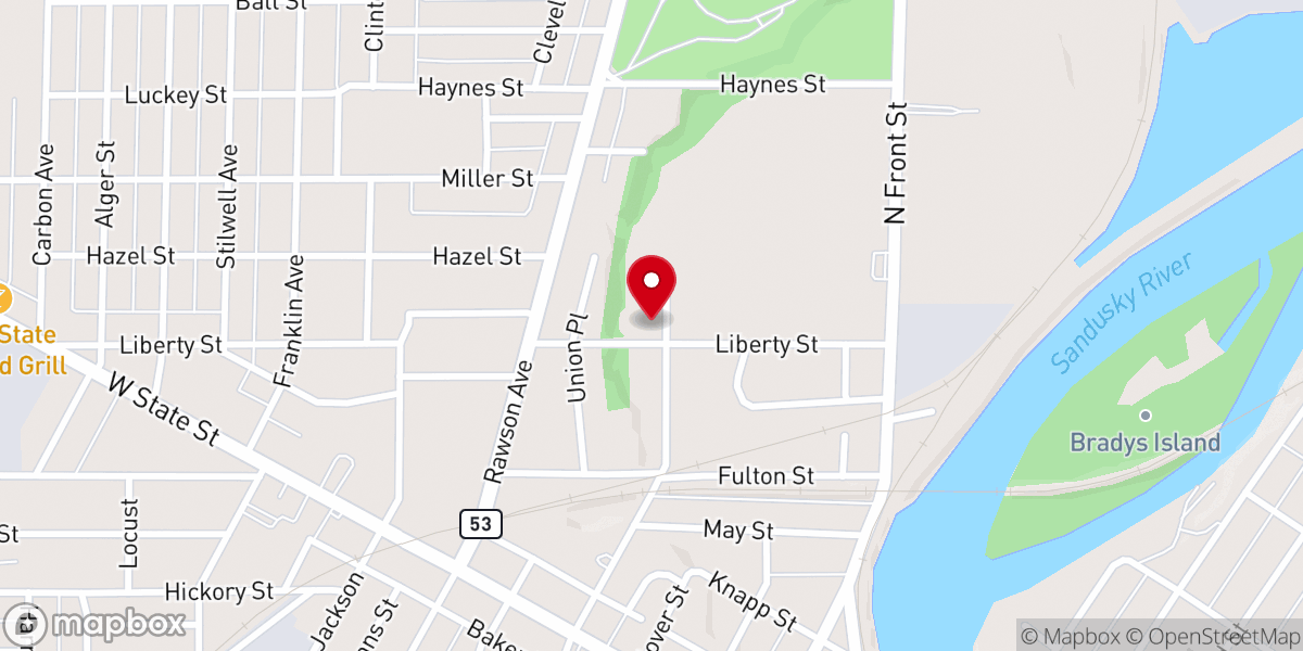 Map showing location of Sanctuary Chapel Church