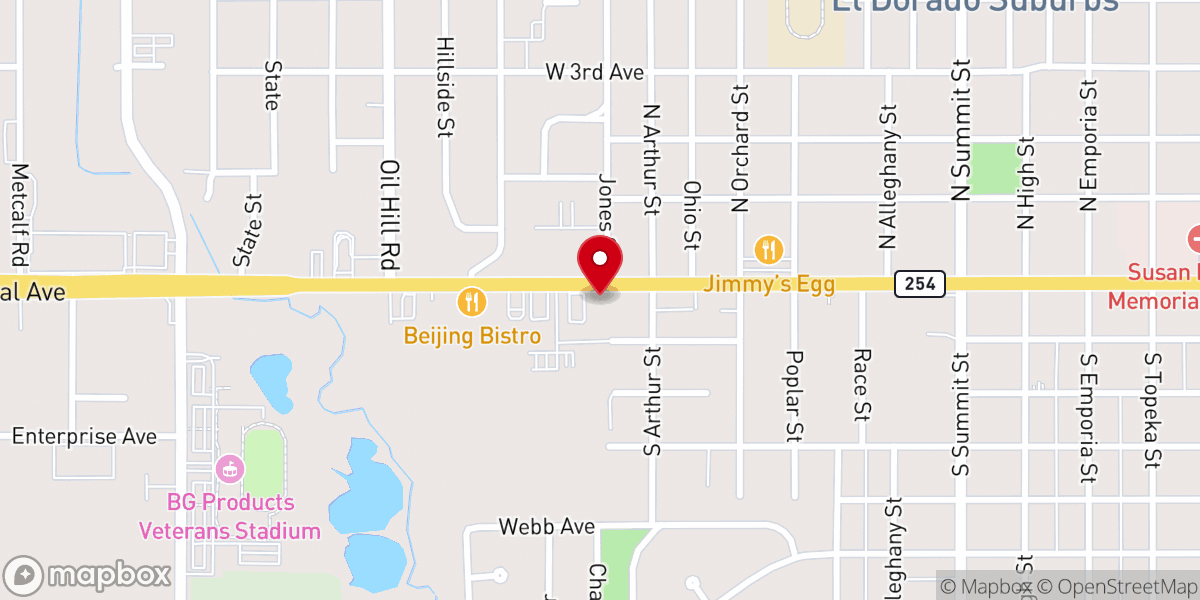 Map showing location of Two Brothers BBQ and Burger Grill